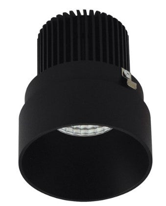 Nora Lighting NIO-2RTLNDC27QBB 2 Inch Iolite LED Round Trimless Downlight, 10-Degree Optic, 850lm / 12W, 2700K, Black Finish