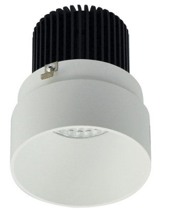 Nora Lighting NIO-2RTLNDC40QMPW 2 Inch Iolite LED Round Trimless Downlight, 10-Degree Optic, 850lm / 12W, 4000K, Matte Powder White Finish