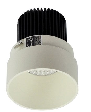 Nora Lighting NIO-2RTLNDC40QWW 2 Inch Iolite LED Round Trimless Downlight, 10-Degree Optic, 850lm / 12W, 4000K, White Finish