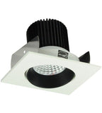 Nora Lighting NIO-2SCCDXBW 2 Inch Iolite Square Cone Regress Adjustable Trim 800lm Comfort Dim Black/White