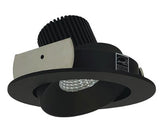 Nora Lighting NIO-4RC27QBB 4 Inch Iolite LED Round Adjustable Cone Reflector, 10-Degree Optic, 850lm / 12W, 2700K, Black Reflector / Black Flange