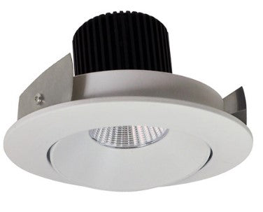 Nora Lighting NIO-4RC27QWW 4 Inch Iolite LED Round Adjustable Cone Reflector, 10-Degree Optic, 850lm / 12W, 2700K, White Reflector / White Flange
