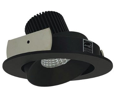 Nora Lighting NIO-4RC30QBB 4 Inch Iolite LED Round Adjustable Cone Reflector, 10-Degree Optic, 850lm / 12W, 3000K, Black Reflector / Black Flange