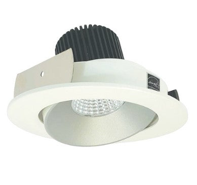 Nora Lighting NIO-4RC30QHZMPW 4 Inch Iolite LED Round Adjustable Cone Reflector, 10-Degree Optic, 850lm / 12W, 3000K, Haze Reflector / Matte Powder White Flange