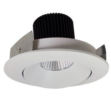Nora Lighting NIO-4RC30QWW 4 Inch Iolite LED Round Adjustable Cone Reflector, 10-Degree Optic, 850lm / 12W, 3000K, White Reflector / White Flange
