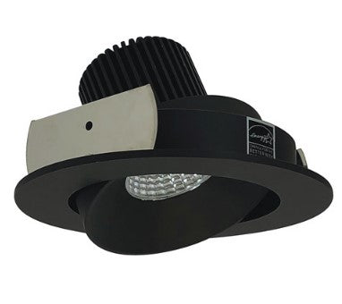 Nora Lighting NIO-4RC35QBB 4 Inch Iolite LED Round Adjustable Cone Reflector, 10-Degree Optic, 850lm / 12W, 3500K, Black Reflector / Black Flange