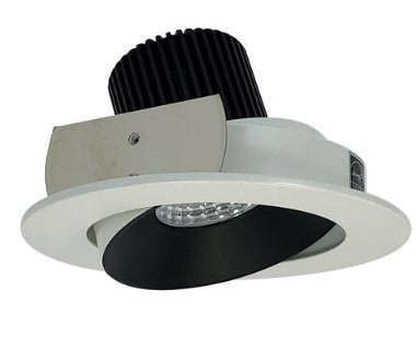 Nora Lighting NIO-4RC40QBW 4 Inch Iolite LED Round Adjustable Cone Reflector, 10-Degree Optic, 850lm / 12W, 4000K, Black Reflector / White Flange