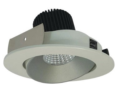 Nora Lighting NIO-4RC40QHW 4 Inch Iolite LED Round Adjustable Cone Reflector, 10-Degree Optic, 850lm / 12W, 4000K, Haze Reflector / White Flange