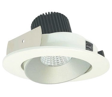 Nora Lighting NIO-4RC40QHZMPW 4 Inch Iolite LED Round Adjustable Cone Reflector, 10-Degree Optic, 850lm / 12W, 4000K, Haze Reflector / Matte Powder White Flange
