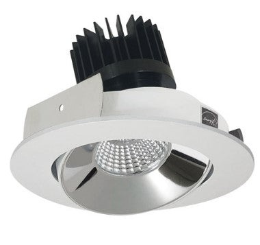 Nora Lighting NIO-4RC40XCMPW/HL 4 Inch Iolite LED Round Adjustable Cone Reflector, 1500lm/2000lm/2500lm (varies by housing), 4000K, Specular Clear Reflector / Matte Powder White Flange