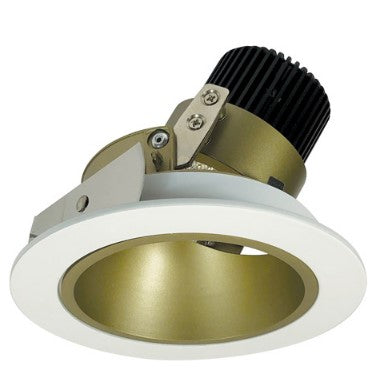 Nora Lighting NIO-4RD30QCHMPW 4 Inch Iolite LED Round Adjustable Deep Reflector, 10-Degree Optic, 850lm / 12W, 3000K, Champagne Haze Reflector / Matte Powder White Flange