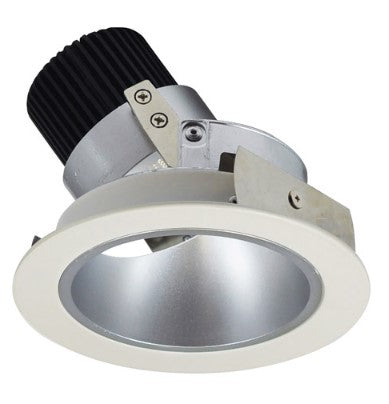Nora Lighting NIO-4RD30QHW 4 Inch Iolite LED Round Adjustable Deep Reflector, 10-Degree Optic, 850lm / 12W, 3000K, Haze Reflector / White Flange