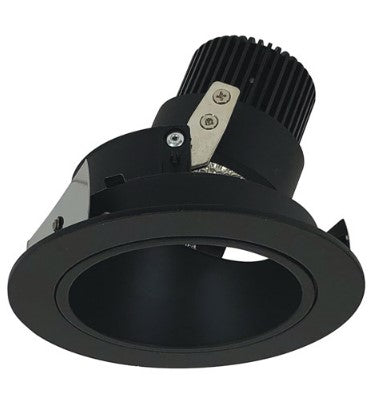 Nora Lighting NIO-4RD35QBB 4 Inch Iolite LED Round Adjustable Deep Reflector, 10-Degree Optic, 850lm / 12W, 3500K, Black Reflector / Black Flange