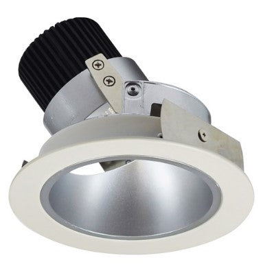 Nora Lighting NIO-4RD35QHW 4 Inch Iolite LED Round Adjustable Deep Reflector, 10-Degree Optic, 850lm / 12W, 3500K, Haze Reflector / White Flange