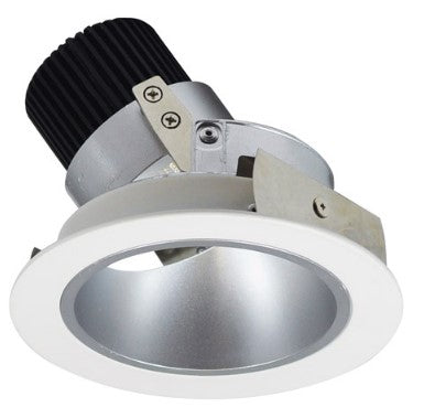 Nora Lighting NIO-4RD35QHZMPW 4 Inch Iolite LED Round Adjustable Deep Reflector, 10-Degree Optic, 850lm / 12W, 3500K, Haze Reflector / Matte Powder White Flange