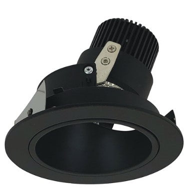 Nora Lighting NIO-4RD40QBB 4 Inch Iolite LED Round Adjustable Deep Reflector, 10-Degree Optic, 850lm / 12W, 4000K, Black Reflector / Black Flange