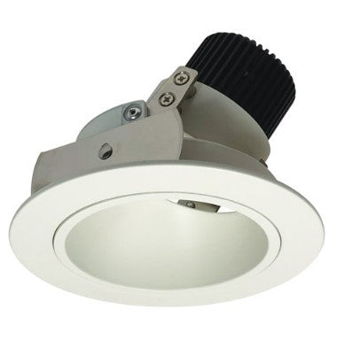 Nora Lighting NIO-4RD40QWW 4 Inch Iolite LED Round Adjustable Deep Reflector, 10-Degree Optic, 850lm / 12W, 4000K, White Reflector / White Flange