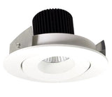Nora Lighting NIO-4RG30QMPW 4 Inch Iolite LED Round Adjustable Gimbal, 10-Degree Optic, 850lm / 12W, 3000K, Matte Powder White Finish