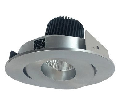 Nora Lighting NIO-4RG40QNN 4 Inch Iolite LED Round Adjustable Gimbal, 10-Degree Optic, 850lm / 12W, 4000K, Natural Metal Finish