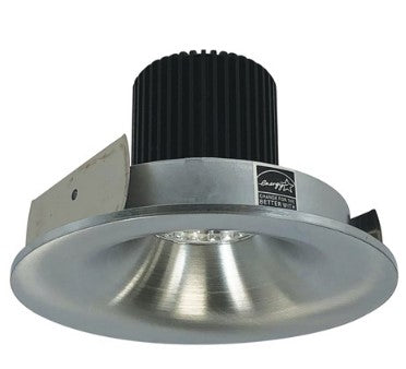 Nora Lighting NIO-4RNB27QNN 4 Inch Iolite LED Round Bullnose, 10-Degree Optic, 850lm / 12W, 2700K, Natural Metal Finish