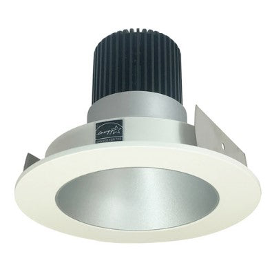 Nora Lighting NIO-4RNDC27QHW 4 Inch Iolite LED Round Reflector, 10-Degree Optic, 850lm / 12W, 2700K, Haze Reflector / White Flange