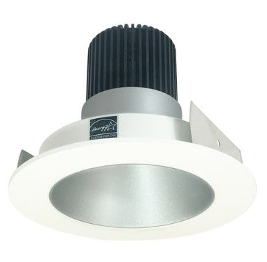 Nora Lighting NIO-4RNDC27QHZMPW 4 Inch Iolite LED Round Reflector, 10-Degree Optic, 850lm / 12W, 2700K, Haze Reflector / Matte Powder White Flange