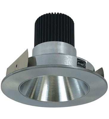 Nora Lighting NIO-4RNDC27QNN 4 Inch Iolite LED Round Reflector, 10-Degree Optic, 850lm / 12W, 2700K, Natural Metal Reflector / Natural Metal Flange