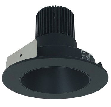 Nora Lighting NIO-4RNDC35QBB 4 Inch Iolite LED Round Reflector, 10-Degree Optic, 850lm / 12W, 3500K, Black Reflector / Black Flange