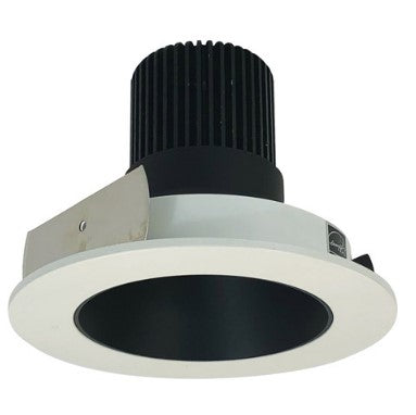 Nora Lighting NIO-4RNDC35QBW 4 Inch Iolite LED Round Reflector, 10-Degree Optic, 850lm / 12W, 3500K, Black Reflector / White Flange