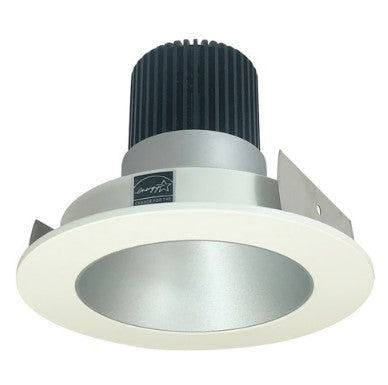 Nora Lighting NIO-4RNDC35QHW 4 Inch Iolite LED Round Reflector, 10-Degree Optic, 850lm / 12W, 3500K, Haze Reflector / White Flange