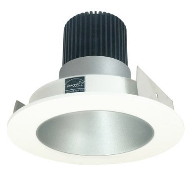 Nora Lighting NIO-4RNDC35QHZMPW 4 Inch Iolite LED Round Reflector, 10-Degree Optic, 850lm / 12W, 3500K, Haze Reflector / Matte Powder White Flange