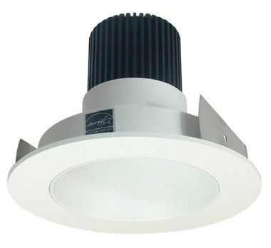 Nora Lighting NIO-4RNDC35QMPW 4 Inch Iolite LED Round Reflector, 10-Degree Optic, 850lm / 12W, 3500K, Matte Powder White Reflector / Matte Powder White Flange