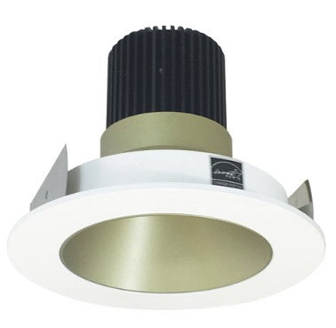 Nora Lighting NIO-4RNDC40QCHMPW 4 Inch Iolite LED Round Reflector, 10-Degree Optic, 850lm / 12W, 4000K, Champagne Haze Reflector / Matte Powder White Flange