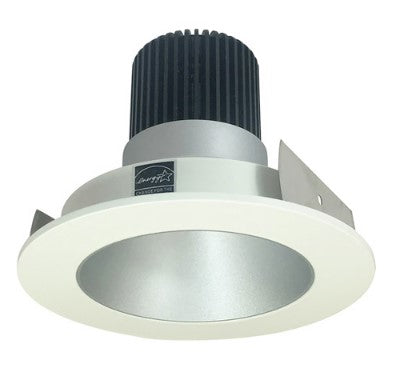 Nora Lighting NIO-4RNDC40QHW 4 Inch Iolite LED Round Reflector, 10-Degree Optic, 850lm / 12W, 4000K, Haze Reflector / White Flange