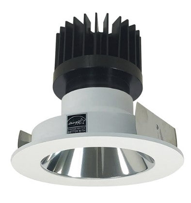 Nora Lighting NIO-4RNDC40XCMPW/HL 4 Inch Iolite LED Round Reflector, 1500lm/2000lm/2500lm (varies by housing), 4000K, Specular Clear Reflector / Matte Powder White Flange