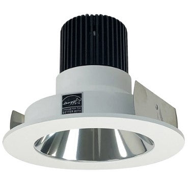 Nora Lighting NIO-4RNDCCDXCMPW 4 Inch Iolite LED Round Reflector, 800lm / 14W, Comfort Dim, Specular Clear Reflector / Matte Powder White Flange