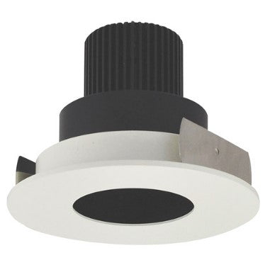 Nora Lighting NIO-4RPH27QBMPW 4 Inch Iolite LED Round Pinhole, 10-Degree Optic, 850lm / 12W, 2700K, Black Pinhole / Matte Powder White Flange