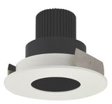 Nora Lighting NIO-4RPH35QBMPW 4 Inch Iolite LED Round Pinhole, 10-Degree Optic, 850lm / 12W, 3500K, Black Pinhole / Matte Powder White Flange
