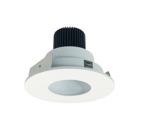 Nora Lighting NIO-4RPH35QMPW 4 Inch Iolite LED Round Pinhole, 10-Degree Optic, 850lm / 12W, 3500K, Matte Powder White Pinhole / Matte Powder White Flange