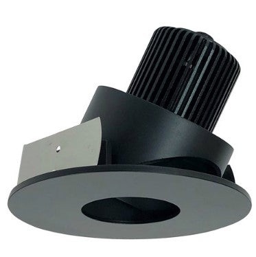 Nora Lighting NIO-4RPHA27QBB 4 Inch Iolite LED Round Adjustable Pinhole, 10-Degree Optic, 850lm / 12W, 2700K, Black Pinhole / Black Flange