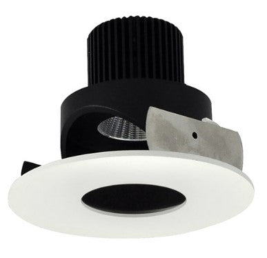 Nora Lighting NIO-4RPHA30QBMPW 4 Inch Iolite LED Round Adjustable Pinhole, 10-Degree Optic, 850lm / 12W, 3000K, Black Pinhole / Matte Powder White Flange
