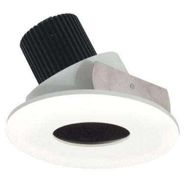 Nora Lighting NIO-4RPHA35QMPW 4 Inch Iolite LED Round Adjustable Pinhole, 10-Degree Optic, 850lm / 12W, 3500K, Matte Powder White Pinhole / Matte Powder White Flange