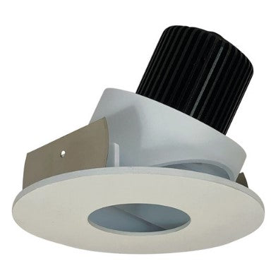 Nora Lighting NIO-4RPHA35QWW 4 Inch Iolite LED Round Adjustable Pinhole, 10-Degree Optic, 850lm / 12W, 3500K, White Pinhole / White Flange