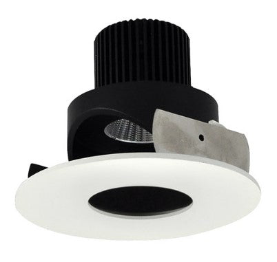 Nora Lighting NIO-4RPHA40QBMPW 4 Inch Iolite LED Round Adjustable Pinhole, 10-Degree Optic, 850lm / 12W, 4000K, Black Pinhole / Matte Powder White Flange