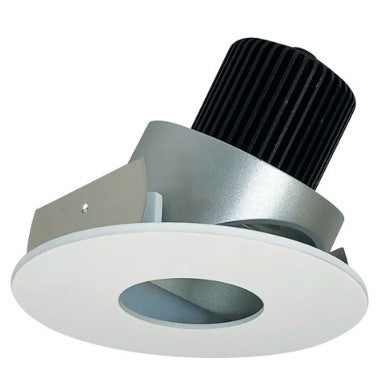Nora Lighting NIO-4RPHA40QHZMPW 4 Inch Iolite LED Round Adjustable Pinhole, 10-Degree Optic, 850lm / 12W, 4000K, Haze Pinhole / Matte Powder White Flange