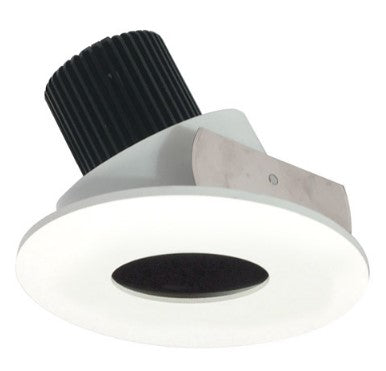 Nora Lighting NIO-4RPHA40QMPW 4 Inch Iolite LED Round Adjustable Pinhole, 10-Degree Optic, 850lm / 12W, 4000K, Matte Powder White Pinhole / Matte Powder White Flange