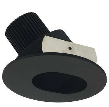 Nora Lighting NIO-4RSL30QBB 4 Inch Iolite LED Round Adjustable Slot Aperture, 10-Degree Optic, 850lm / 12W, 3000K, Black Slot Aperture / Black Flange
