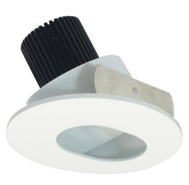 Nora Lighting NIO-4RSL30QMPW 4 Inch Iolite LED Round Adjustable Slot Aperture, 10-Degree Optic, 850lm / 12W, 3000K, Matte Powder White Slot Aperture / Matte Powder White Flange