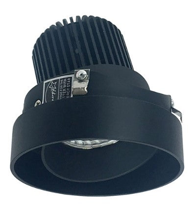 Nora Lighting NIO-4RTLA27QBB 4 Inch Iolite LED Round Trimless Adjustable, 10-Degree Optic, 850lm / 12W, 2700K, Black Adjustable / Black Reflector