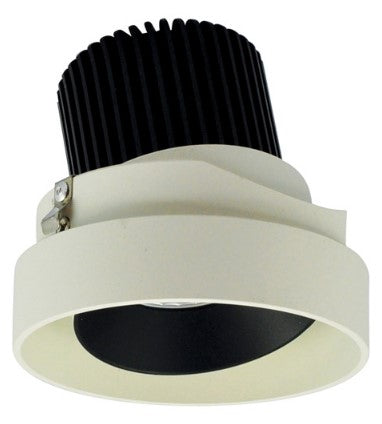 Nora Lighting NIO-4RTLA27QBW 4 Inch Iolite LED Round Trimless Adjustable, 10-Degree Optic, 850lm / 12W, 2700K, Black Adjustable / White Reflector
